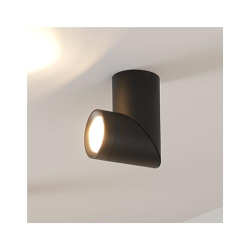 Kosilum – Deckenbeleuchtung schwarz Design Spot LED dimmbar – Flavio – Licht warmweiß Beleuchtung Wohnzimmer Schlafzimmer Küche Flur – 8 W – 880 lm – integrierte LED – IP20 von KOSILUM