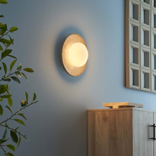 Kosilum – Deckenleuchte oder Wandleuchte, rund, Naturstein und Glas – Jio – Licht warmweiß Beleuchtung Wohnzimmer Schlafzimmer Küche Flur – 1 x max 15 W – G9 – IP20 Kosilum – Deckenleuchte oder Wandleuchte, rund, Naturstein und Glas – Jio – Licht warmweiß Beleuchtung Wohnzimmer Schlafzimmer Küche Flur – 1 x max 15 W – G9 – IP20 von KOSILUM