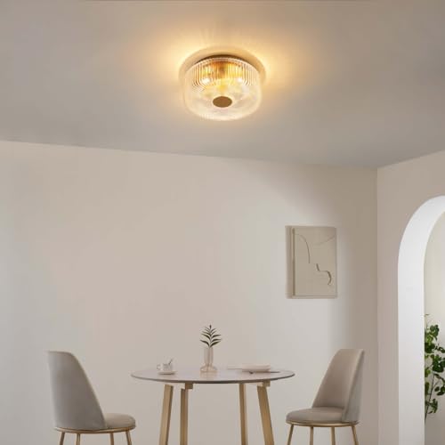 Kosilum – Kleine Deckenleuchte, goldfarben, 30 cm, mit strukturiertem Glas – Licht warmweiß Beleuchtung für Wohnzimmer Schlafzimmer Küche Flur – 3 x max. 40 W – E27 – IP20 Kosilum – Kleine Deckenleuchte, goldfarben, 30 cm, mit strukturiertem Glas – Licht warmweiß Beleuchtung für Wohnzimmer Schlafzimmer Küche Flur – 3 x max. 40 W – E27 – IP20 von KOSILUM