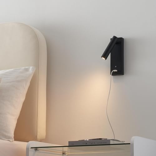 Kosilum – LED-Wandleuchte Lampe mit USB-Anschluss dimmbar – Tofino – Licht warmweiß Beleuchtung Wohnzimmer Schlafzimmer Küche Flur Lampen – 3 W – 210 lm – integrierte LED – IP20 Kosilum – LED-Wandleuchte Lampe mit USB-Anschluss dimmbar – Tofino – Licht warmweiß Beleuchtung Wohnzimmer Schlafzimmer Küche Flur Lampen – 3 W – 210 lm – integrierte LED – IP20 von KOSILUM