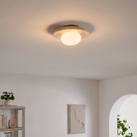 Kosilum - Runde Decken- oder Wandlampe aus Naturstein und Glasglobus - Jio von KOSILUM