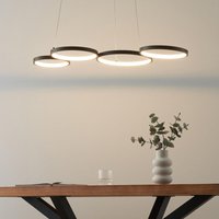LED-Hängelampe mit 4 schwarzen Metallringen -Newton von KOSILUM