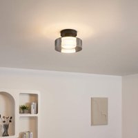Kosilum - LED-Wand-oder Deckenleuchte aus Metall und Rauchglas 20 cm - Valdo von KOSILUM