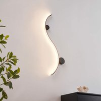 Langwellige LED-Design-Wandleuchte mit doppelter schwarzer Halterung - Curva von KOSILUM