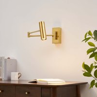 Messingfarbene Wandleuchte mit verstellbarer Leselampe - Rimio Messingfarbene Wandleuchte mit verstellbarer Leselampe - Rimio von KOSILUM