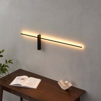 Minimalistische schwarze LED-Stab-Wandleuchte dimmbar mit Schalter - Stolia von KOSILUM