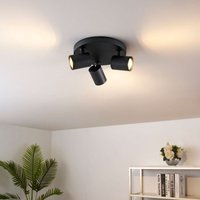 Kosilum - Runde Deckenleuchte mit dreifachem Spot schwarz - Lima von KOSILUM