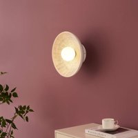 Runde Wandleuchte oder kleine Deckenleuchte beige und weiß 27 cm - Amaya Runde Wandleuchte oder kleine Deckenleuchte beige und weiß 27 cm - Amaya von KOSILUM