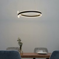 Schwarze LED-Design-Hängeleuchte Spiralring - Brazan von KOSILUM