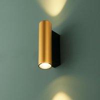 Wandleuchte goldener Zylinder schwarzer Sockel - Lesko von KOSILUM