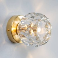 Wandleuchte oder kleine Deckenleuchte aus goldenem Metall und Klarglas - Vilamo Wandleuchte oder kleine Deckenleuchte aus goldenem Metall und Klarglas - Vilamo von KOSILUM