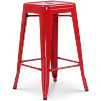 Barhocker im Industriestil glänzend rot - Höhe 66 cm - Rot - Kosmi von KOSMI