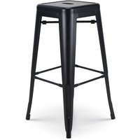 Kosmi - Barhocker aus mattschwarzem Metall - Höhe 76cm von KOSMI