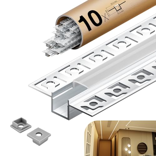 KOSOOM 10 x LED Aluminium Profil 2 Meter rechteckig aus Aluminium 20 m, matte Abdeckung, Maße 15,4 mm x 14,9 mm Lamellen 55,5 mm, unterstützt Streifen mit einer Breite von 12,9 mm oder weniger KOSOOM 10 x LED Aluminium Profil 2 Meter rechteckig aus Aluminium 20 m, matte Abdeckung, Maße 15,4 mm x 14,9 mm Lamellen 55,5 mm, unterstützt Streifen mit einer Breite von 12,9 mm oder weniger von KOSOOM