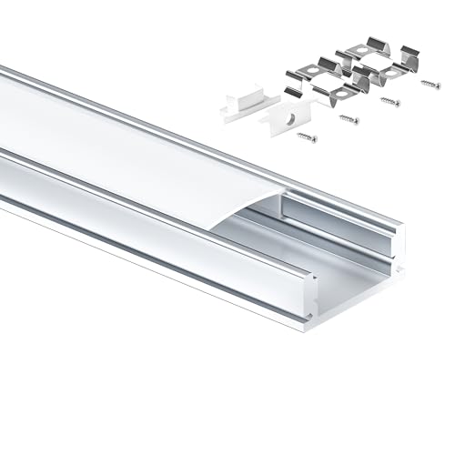 KOSOOM LED Aluminium Profil 2 m x 30 Stück, LED Trockenbauprofil Größe 17,4 mm x 7 mm, für Streifen mit Einer Breite von weniger als 12,4 mm, mit Montagezubehör von KOSOOM
