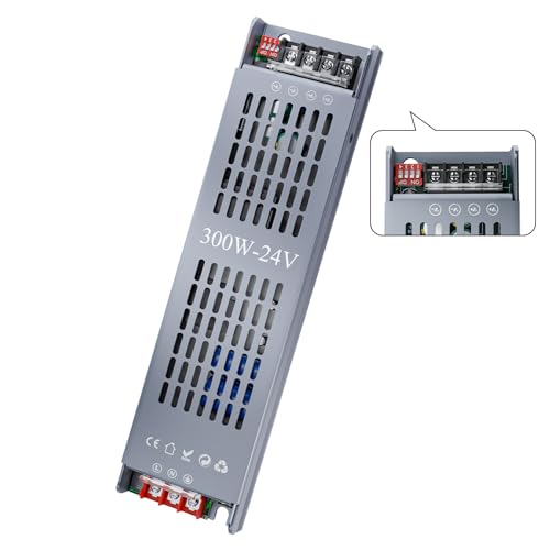 KOSOOM LED Trafo 230V auf 24V dimmbar, 300W LED Treiber 24V 12.5A Netzteil Driver Power Supply mit 4-Stufen Dimmfunktion & Sanftanlauf, Flimmerfrei Transformator für Streifen Beleuchtungssysteme von KOSOOM