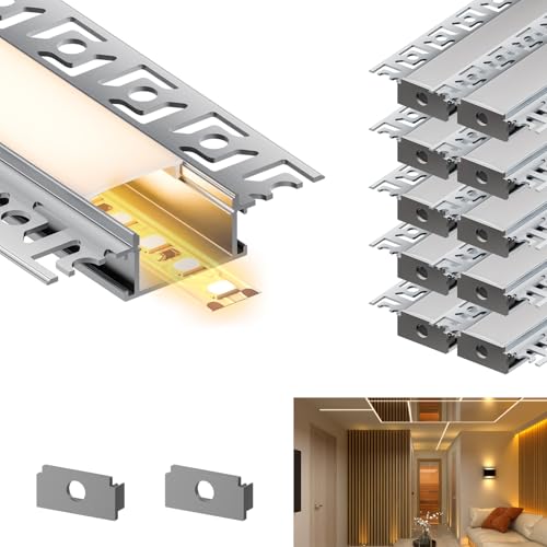 KOSOOM LED Profil 2 m x 10 Stück, geeignet für LED Streifen kleiner als 20,2 mm – Aluminiumprofil Abmessungen 28 x 13,8 mm – Randbreite 64,2 mm KOSOOM LED Profil 2 m x 10 Stück, geeignet für LED Streifen kleiner als 20,2 mm – Aluminiumprofil Abmessungen 28 x 13,8 mm – Randbreite 64,2 mm von KOSOOM