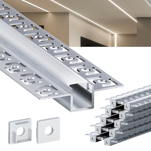 KOSOOM LED Profil 2 m x 10 Stück - mit PC Diffusorabdeckung - Aluminiumprofilgröße 15,4 x 14,9 mm Kantenbreite 55,5 mm - kompatibel mit LED Streifen weniger als 12,6 mm KOSOOM LED Profil 2 m x 10 Stück - mit PC Diffusorabdeckung - Aluminiumprofilgröße 15,4 x 14,9 mm Kantenbreite 55,5 mm - kompatibel mit LED Streifen weniger als 12,6 mm von KOSOOM