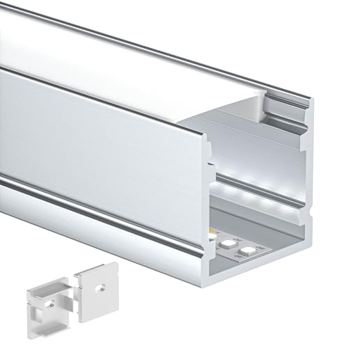 KOSOOM LED Profil 2m x 10 Stück, geeignet für die Montage an Wänden oder Decken, Profilmaße 20 x 20 mm, kompatibel mit LED-Streifen unter 15,4 mm KOSOOM LED Profil 2m x 10 Stück, geeignet für die Montage an Wänden oder Decken, Profilmaße 20 x 20 mm, kompatibel mit LED-Streifen unter 15,4 mm von KOSOOM