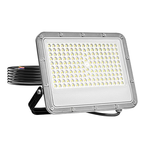 KOSOOM 100 W LED Strahler Außen Optische Linse 11000 lm LED Scheinwerfer 230v 168 LEDs IP66 Wasserdichte, Außenstrahler 6500K Kaltweiß Ideale Aussenleuchte für Garten, Innenhöfe von KOSOOM