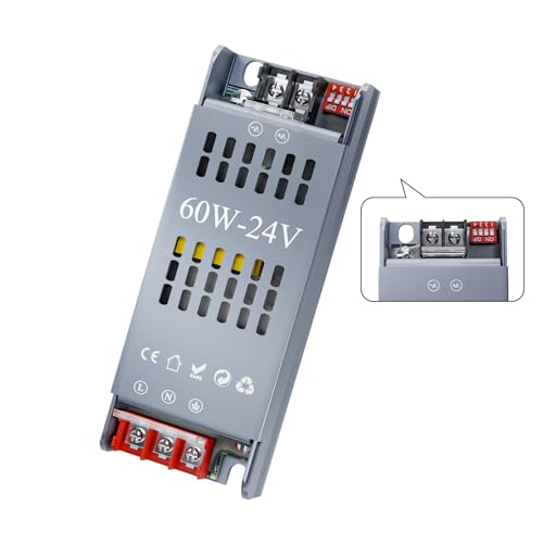 KOSOOM Netzteil led DC 24 V 2,5 A, 60 W dimmbarer LED Trafo mit 5 Schutzmodi, geeignet für die Umwandlung von 200-240 V AC auf Niederspannung DC Konstantspannung von KOSOOM
