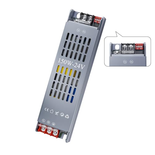 KOSOOM LED Trafo LED Netzteil Transformator DC 24 V 6,3 A dimmbar 150 W Niederspannungswandler mit Konstantspannung DC 24 V mit Eingang 220-240 V AC, ausgestattet mit 5 Schutzmodi von KOSOOM