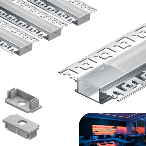 KOSOOM Profile LED für LED Streifen von 3 x 2 Metern, rechteckig, aus Aluminium, 6 m, Abdeckung blickdicht, Maße 28 mm x 13,8 mm, Lamellen 64,2 mm, max. Platzbedarf 20,2 mm KOSOOM Profile LED für LED Streifen von 3 x 2 Metern, rechteckig, aus Aluminium, 6 m, Abdeckung blickdicht, Maße 28 mm x 13,8 mm, Lamellen 64,2 mm, max. Platzbedarf 20,2 mm von KOSOOM