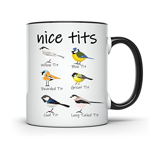 Nice Tits Bird Mug – Lustige Vogelbeobachter-Kaffeetasse – Geburtstagsgeschenke für Frauen und Männer – Ornithologist – 325 ml Kaffeetasse – KOSOQ7 von KOSOQ