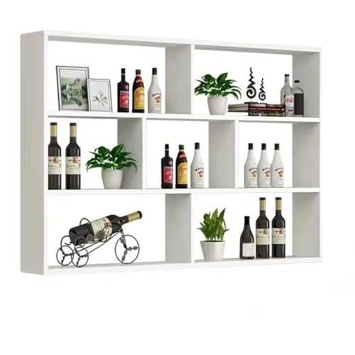 Schwebendes Bücherregal aus Holz mit 3 Regalböden und 7 Fächern zur Wandaufbewahrung, Kuriositäten, Sammlerstücke, Bücher, Weinschrank, Regal-Organizer, offenes Präsentationsregal for Arbeitszimmer, S von KOSTING