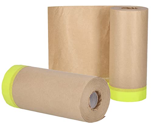 KOTABRAU® 2er Set Abdeckpapier 30 cm x 20 m Mit Malerband - ein unverzichtbares Zubehör für große Renovierungen und kleine Reparaturen Papiermasken Abdeckfolie von KOTARBAU