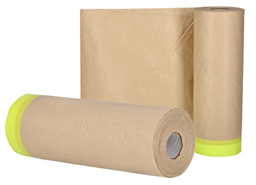 KOTABRAU® 2er Set Abdeckpapier 40 cm x 20 m Mit Malerband - ein unverzichtbares Zubehör für große Renovierungen und kleine Reparaturen Papiermasken Abdeckfolie (40 cm x 20 m, 2 Stück) von KOTARBAU