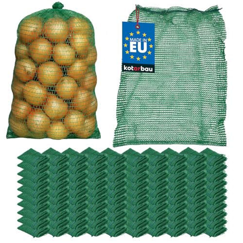 KOTARBAU® 100er Set Raschelsack - Kartoffelsack - 40 x 60 cm - Obstsack - 15 kg - Polypropylen - Gemüsenetz - Aufbewahrungssack - für Zwiebeln - Kartoffel - Gemüse - Grün von KOTARBAU