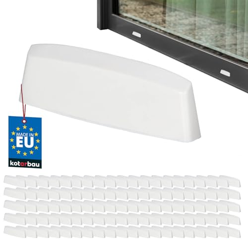 KOTARBAU® 100er Set Wasserschlitzkappen - Fensterabflusslochkappen - 36 mm - ASA-Kunststoff - Weiß - Fensterentwässerung - Entwässerung - Fenster PVC - Schutz - Abdeckung von KOTARBAU