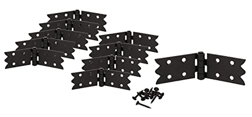 KOTARBAU® 10er Set Kistenband 112 x 35 mm Kistenscharnier Tischscharnier Möbelband Möbelscharnier Scharnier Truhenband Flügelscharnier Pulverbeschichtet Schwarz von KOTARBAU