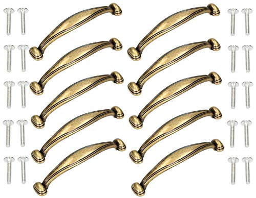 KOTARBAU® 10er Set Möbelgriff 96 mm Bügelgriff Bogengriff aus Zamak-Legierung Schrankgriff Altgold Kommodengriff Schubladengriff Küchengriff Stangengriff von KOTARBAU