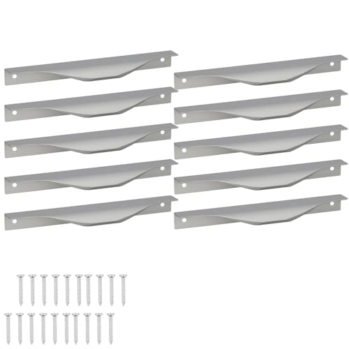 KOTARBAU® 10er Set Möbelgriff Möbelgriffe Schrankgriffe 160/180 mm ZnAl Küchengriffe Silber Griffe Möbel Türgriff Profilgriff Türgriffe Küche Schubladengriffe Griffe für Küchenschränke Modern von KOTARBAU
