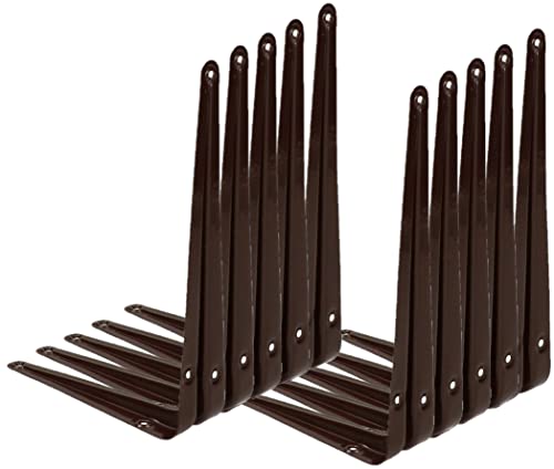KOTARBAU® 10er Set Regalwinkel 250x200 mm Regalträger Regalhalter für Wandmontage Braun von KOTARBAU