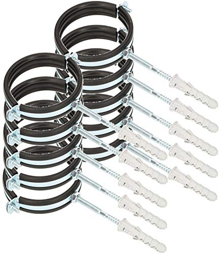 KOTARBAU® 10er Set Rohrschelle 3" mit Gummieinlage Vibrationsdämmend Rohrhalter Schraubrohrschelle Rohrbefestigung Rohrhalterung für Kanäle Rundleitungen Lüftungskanäle von KOTARBAU