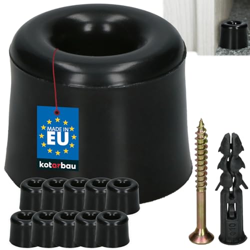 KOTARBAU® 10er Set Türstopper Boden zum Schrauben - 27 mm - Schwarz - Bodentürstopper - Bodenmontage - Türstopper - aus Gummi von KOTARBAU