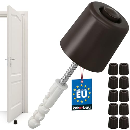KOTARBAU® 10er Set Türstopper Boden zum Schrauben - 43 mm - Braun - Bodentürstopper - Bodenmontage - Türstopper - aus Gummi von KOTARBAU