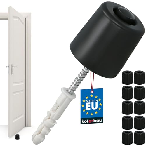 KOTARBAU® 10er Set Türstopper Boden zum Schrauben - 43 mm - Schwarz - Bodentürstopper - Bodenmontage - Türstopper - aus Gummi von KOTARBAU