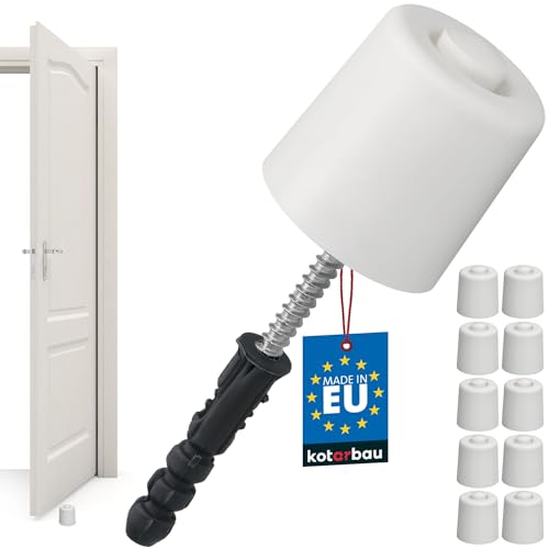 KOTARBAU® 10er Set Türstopper Boden zum Schrauben - 43 mm - Weiß - Bodentürstopper - Bodenmontage - Türstopper - aus Gummi von KOTARBAU