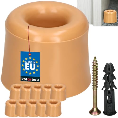 KOTARBAU® 10er Set Türstopper Boden zum Schrauben -Beige - 27 mm - Bodentürstopper - Bodenmontage - Türstopper - aus Gummi von KOTARBAU