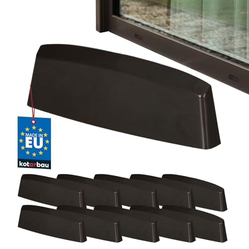 KOTARBAU® 10er Set Wasserschlitzkappen - Fensterabflusslochkappen - 45 mm - ASA-Kunststoff - Braun - Fensterentwässerung - Entwässerung - Fenster PVC - Schutz - Abdeckung von KOTARBAU