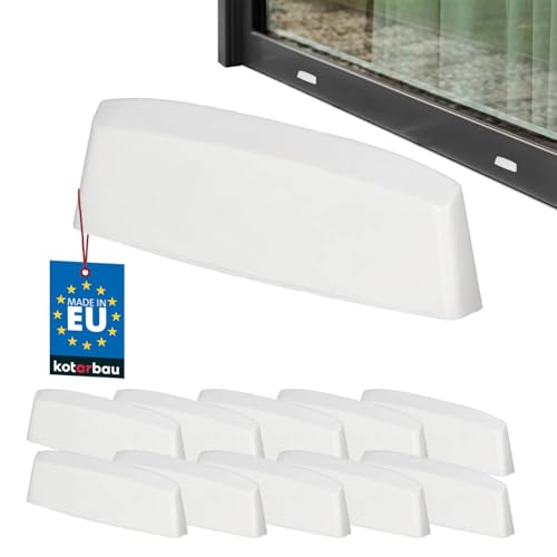 KOTARBAU® 10er Set Wasserschlitzkappen - Fensterabflusslochkappen - 45 mm - ASA-Kunststoff - Weiß - Fensterentwässerung - Entwässerung - Fenster PVC - Schutz - Abdeckung von KOTARBAU