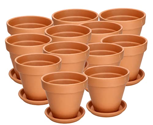 KOTARBAU® 12er Set Blumentopf Übertopf aus Terrakotta ⌀ 9 cm für Innenräume und Gärten von KOTARBAU