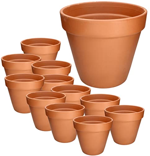 KOTARBAU® 12er Set Blumentopf aus Terrakotta ⌀ 7 cm Übertopf mit Rand für Innenräume und Gärten von KOTARBAU