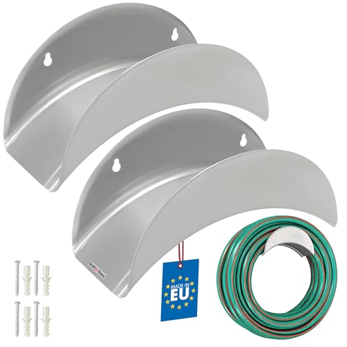 KOTARBAU® 2 St. Schlauch Wandhalterung 275 x 113 Stahl Gartenschlauch Halterung Wand Schlauchhalterung für Gartenschläuche Schlauchaufhängung Schlauch Halter Schlauchhalter Wand Metall von KOTARBAU
