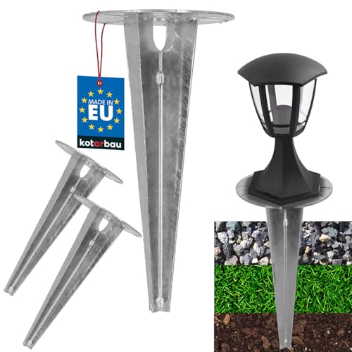KOTARBAU® 2 Stk Erdspieß Einschlaghülse für Gartenbeleuchtung ⌀ 150mm verzinkt Stahl Erdungsspieß Bodenanker Erdanker Einschlagbare Bodenhalterung für Gartenlampen Einschlagbodenhülse Bodenhülse Anker von KOTARBAU