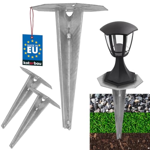 KOTARBAU® 2 Stk. Erdspieß Einschlaghülse für Gartenbeleuchtung 175 mm verzinkt Stahl Erdungsspieß Bodenanker Erdanker Einschlagbare Bodenhalterung für Gartenlampen Einschlagbodenhülse Bodenhülse Anker von KOTARBAU